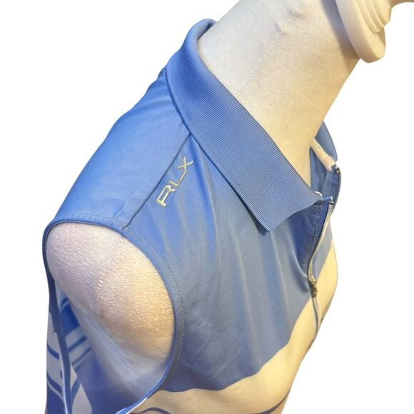 RLX Ralph Lauren Womens Golf Shirt Sleeveless Blue White Striped Size Large - Picture 4 of 8